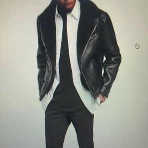 zara double faced biker jacket